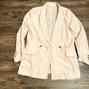 Pink & white seer sucker blazer size XL
